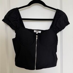 Black Zippered Women's Top
